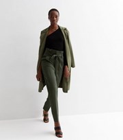 New Look Tall Khaki Paperbag Trousers